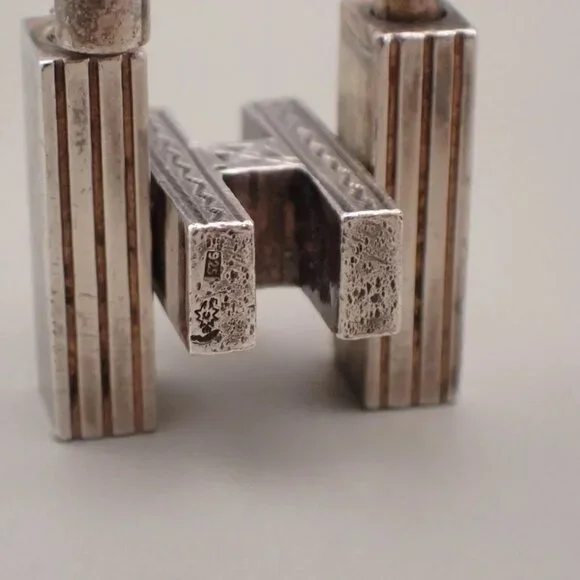 HERMES Logo Touareg H Cadena Padlock Bag Charm Silver